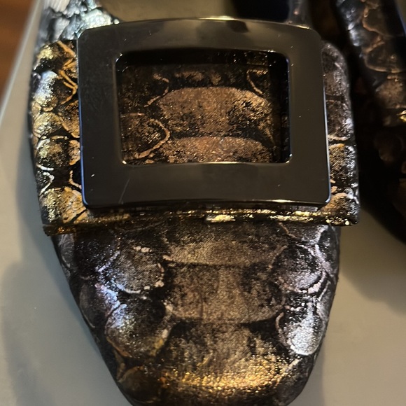 (153) NWT ladies silver/gold flats by Mark & Lemp/Walking Cradles. Size 7 1/2 N - Picture 3 of 8